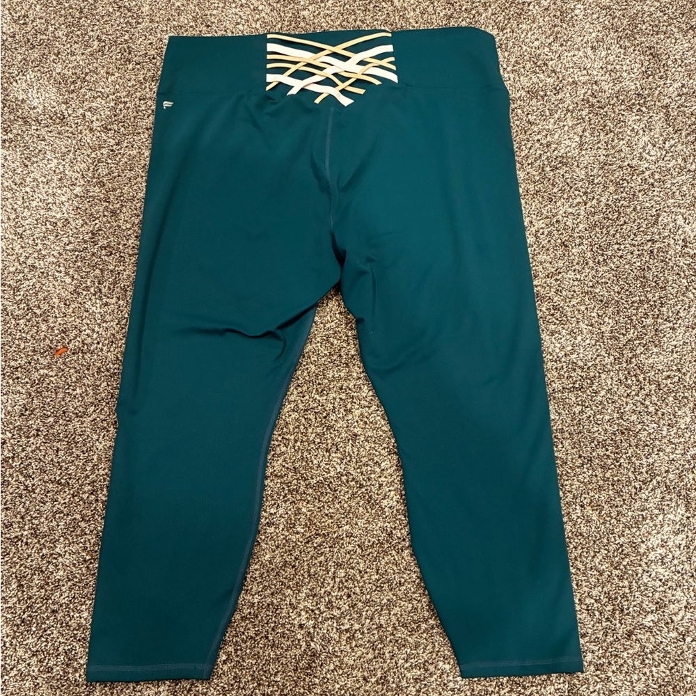 Fabletics Teal Powerhold Leggings Capri 4x